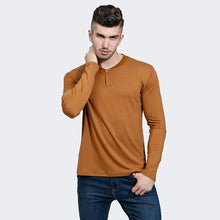Load image into Gallery viewer, Mens Long Sleeve Plain T-shirt 2018 Autumn Fashion Men's Button Placket Front Henley Shirts Slim Fit Cotton Men Basic T-Shirt