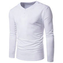 Load image into Gallery viewer, Mens Long Sleeve Plain T-shirt 2018 Autumn Fashion Men's Button Placket Front Henley Shirts Slim Fit Cotton Men Basic T-Shirt